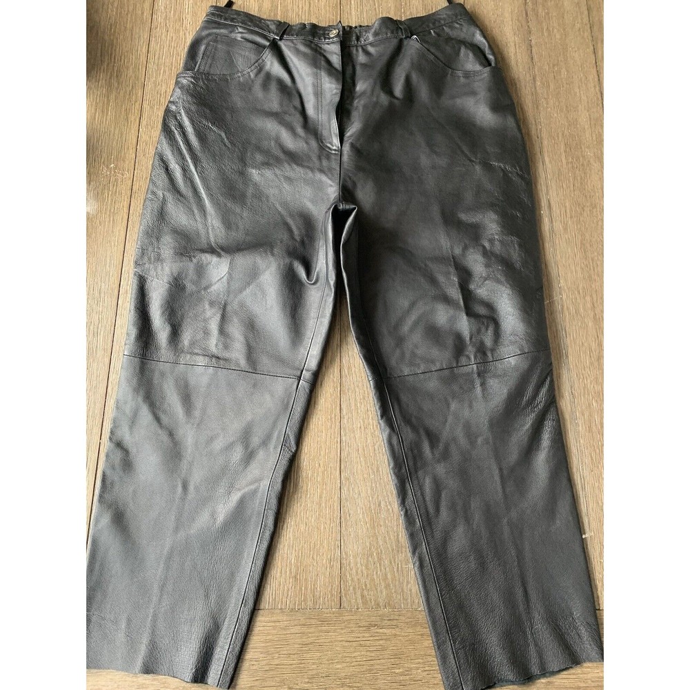 Women's - Venezia / Lane Bryant Jeans - Soft Leather Black Pants  Size H6/ Med